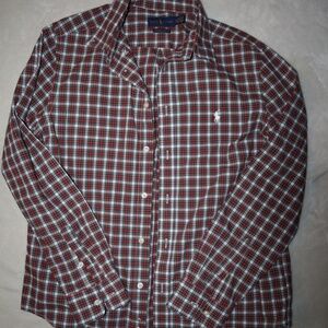 Boys size Large (14-16) Ralph Lauren button up Plaid dress shirt